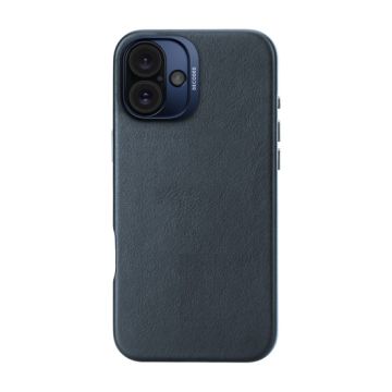 Leather case iPhone 16 Plus Navy