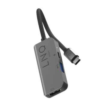 3-en-1 USB-C Multiport Hub - Grey