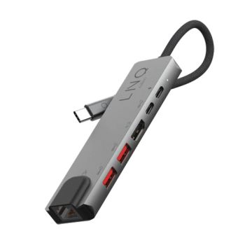 6-in-1 USB-C Multiport Hub - Grey