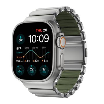 Stratos Band 49mn Natural Titanium/Forest Green FKM