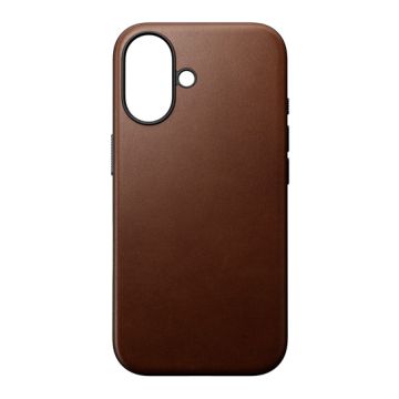 Modern Leather Case iPhone 16 Brown