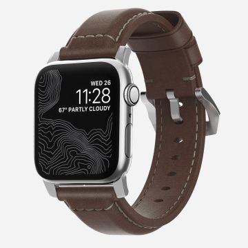 Traditional Leather Strap Silver/Brown