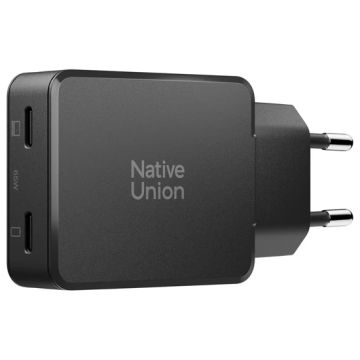 Pocket GaN 65 W USB-C Power adapter, Dual USB-C Black