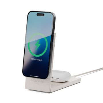 Rise 2-in-1 Qi2 Magnetic Wireless Charger Standstone