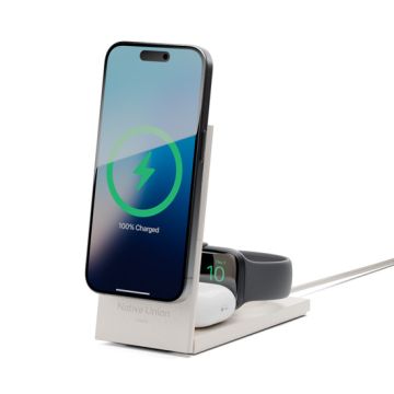 Rise 3-in-1 Qi2 Magnetic Wireless Charger Standstone