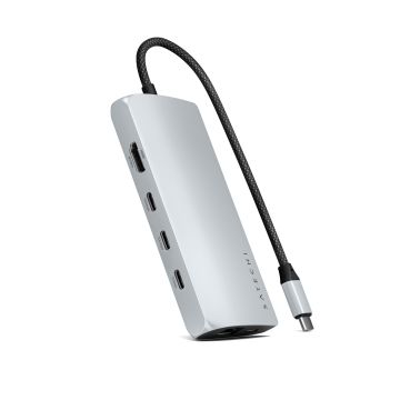 USB-C 8K to Ethernet V3 Multiport Adapter Silver