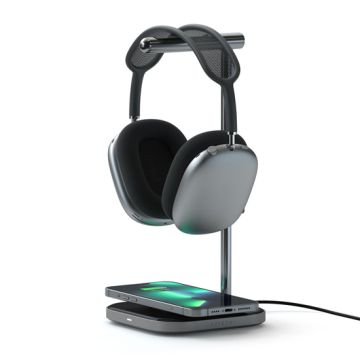 2-in-1 headphone stand with wireless charger