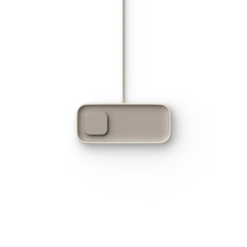 Valet Large – Qi2 Charging Station (Taupe Base / Ecru Frame)