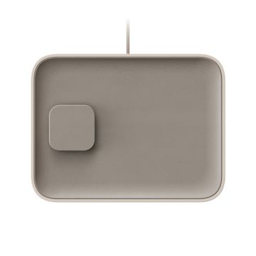 Valet Large – Qi2 Charging Station (Taupe Base / Ecru Frame)