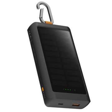 15W Go2 Solar Power Bank 10.000 + Light Charcoal Black